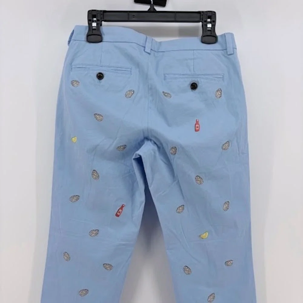 Vineyard Vines Breaker Pants Mens 30x29 Blue Embroidered Oyster Lemon hot sauce